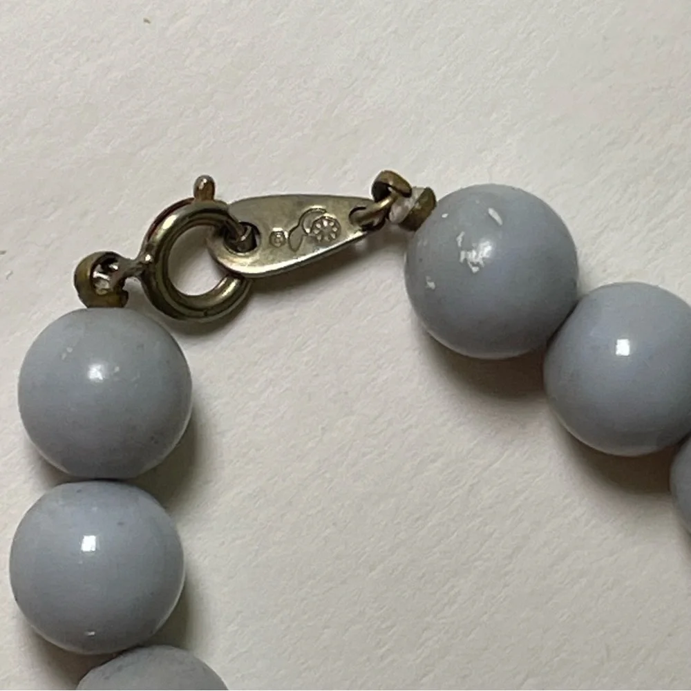Vintage 1980s Gray Beaded Necklace